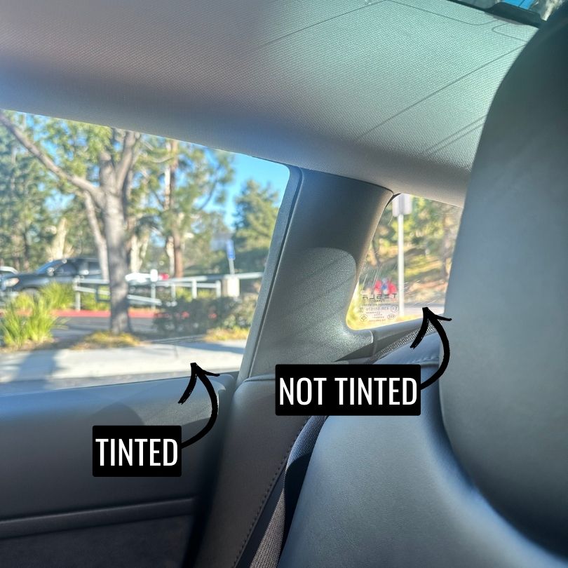 tesla window tinting comparison before and after